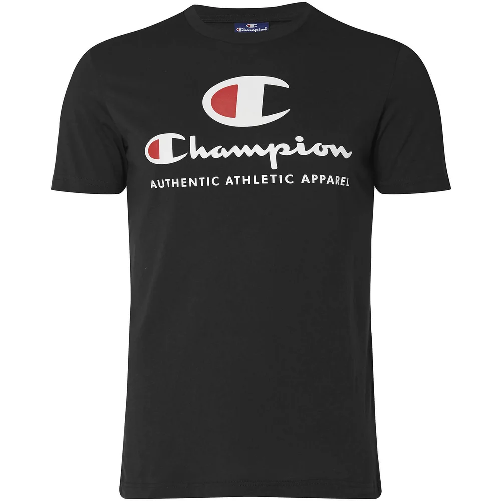 Champion Men's Large Logo T-Shirt - Black - S - Zwart Afbeelding 1