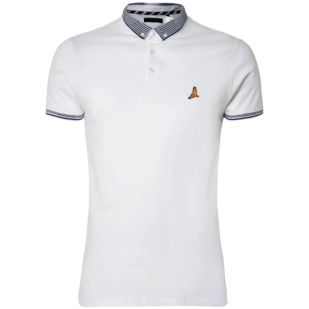 Brave Soul Men's Glover Polo Shirt - Optic White - S - Wit Afbeelding 1