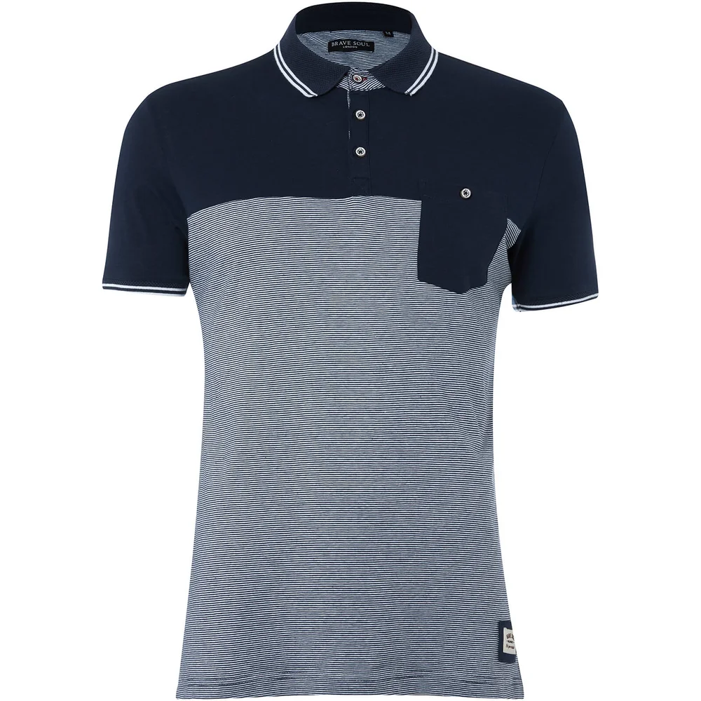 Brave Soul Men's Othello Polo Shirt - China Blue - S - Blauw Afbeelding 1
