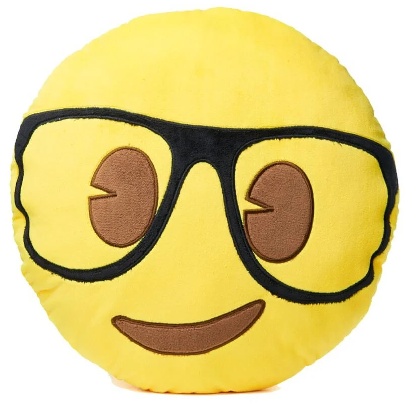 Emoji Cushion - Geek Face Afbeelding 1