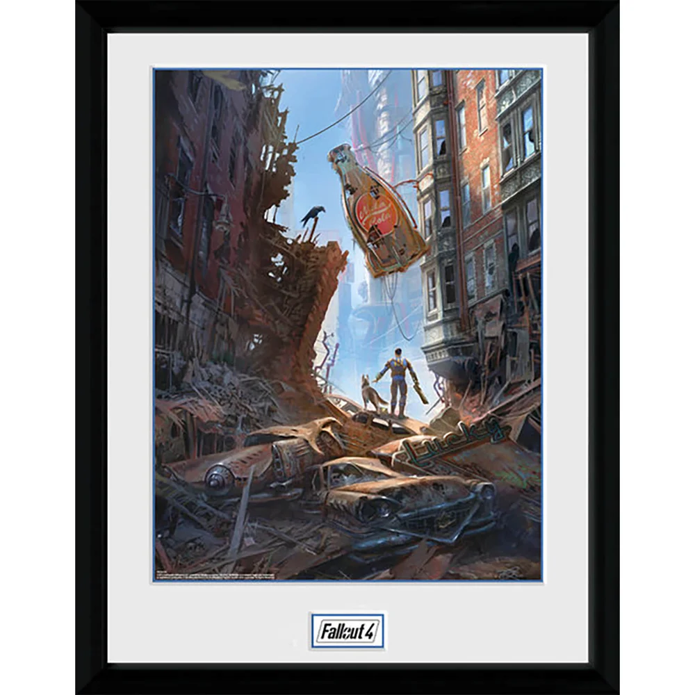 Fallout 4 Street Scene - 16 x 12 Inches Framed Photograph Afbeelding 1