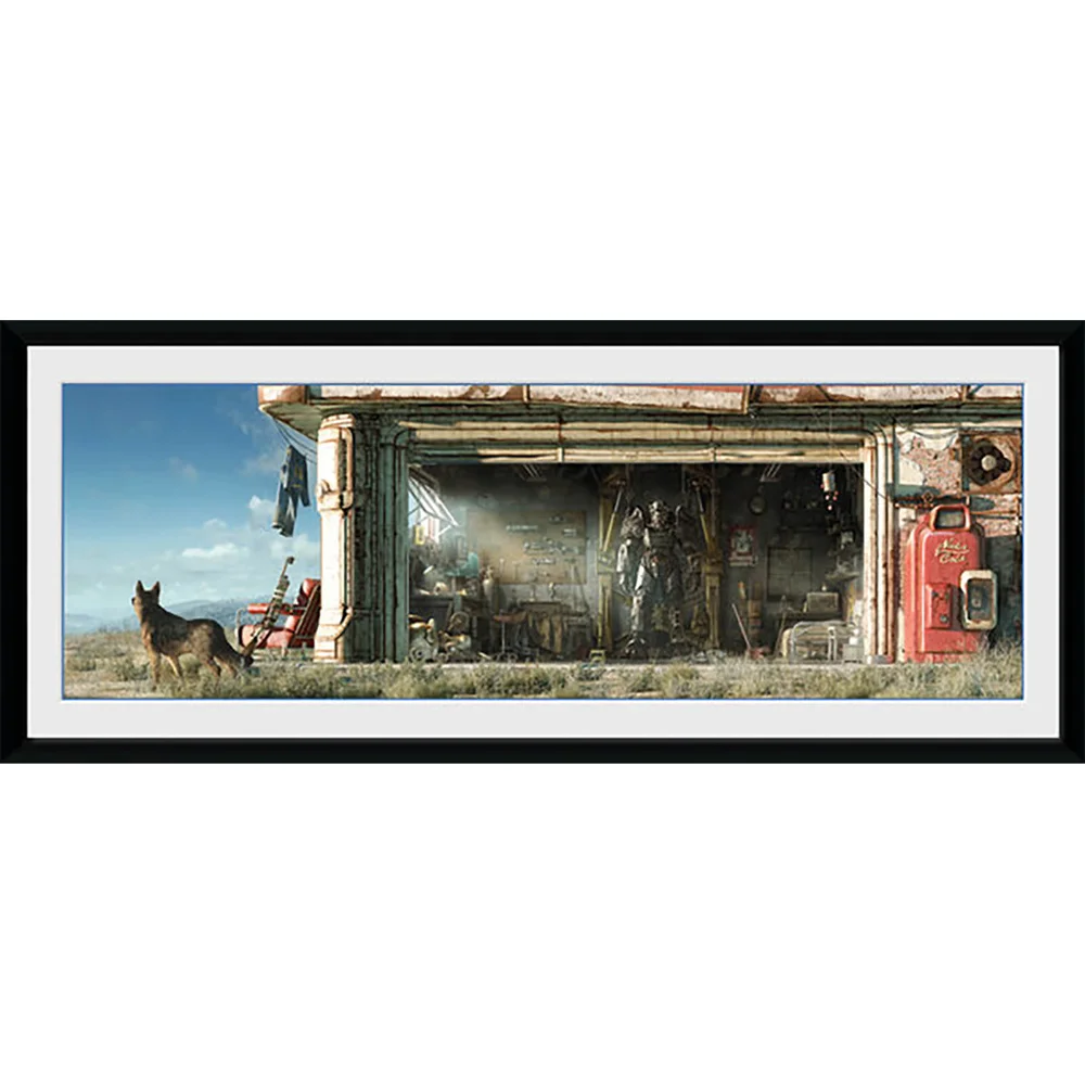 Fallout Garage - 30 x 12 Inches Framed Photograph Afbeelding 1