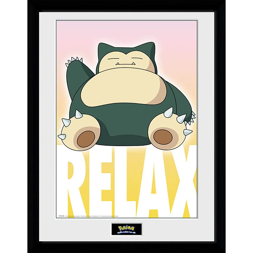 Pokémon Snorlax - 16 x 12 Inches Framed Photograph Afbeelding 1