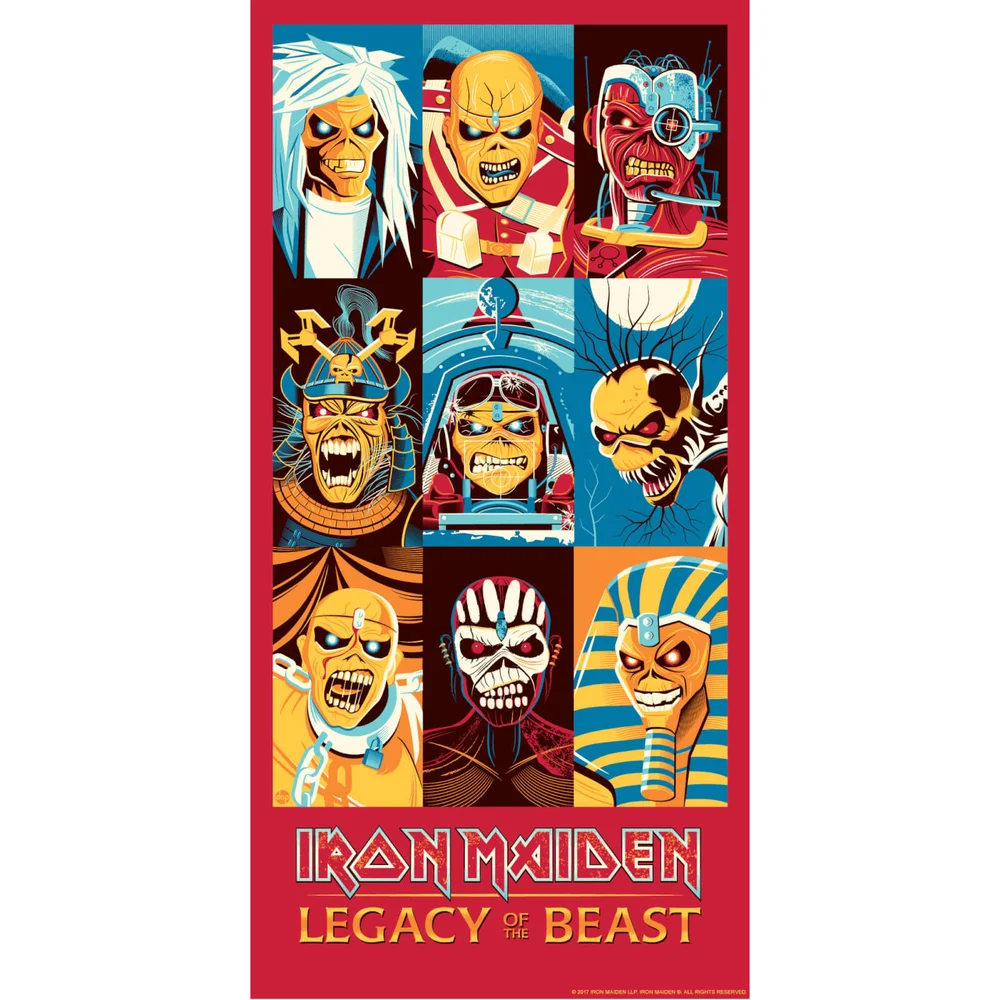 Iron Maiden - Zavvi Exclusive Gesigneerde Silkscreen door Dave Perillo (30 x 60 cm) Afbeelding 1