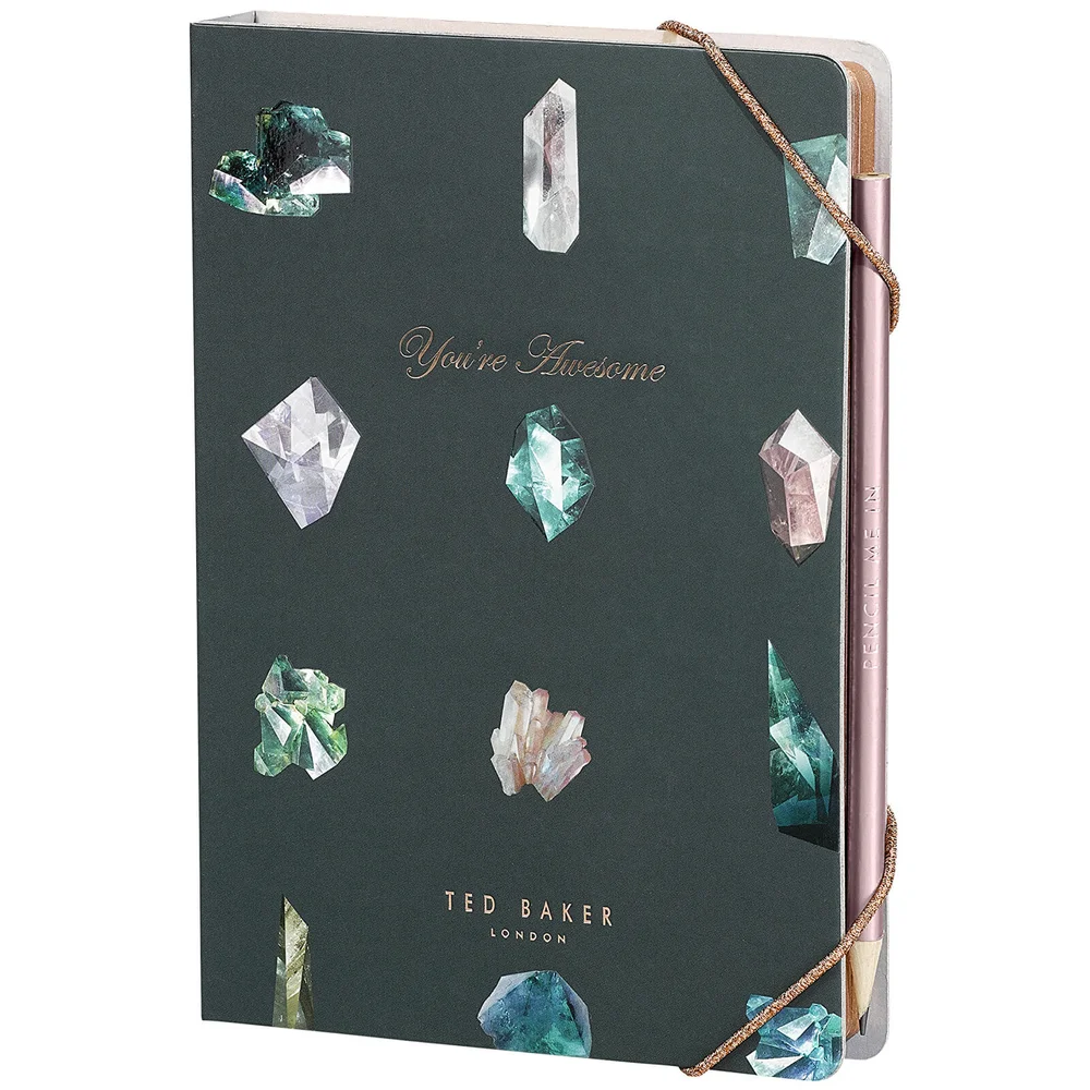 Ted Baker A5 Notebook with Sticky Notes - Linear Gem Afbeelding 1