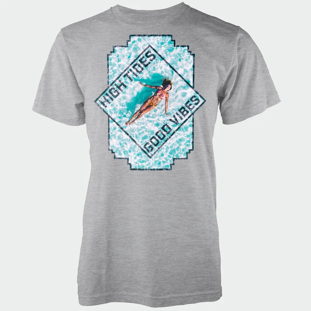 High Tides Good Vibes Grey T-Shirt - S - Grijs Afbeelding 1