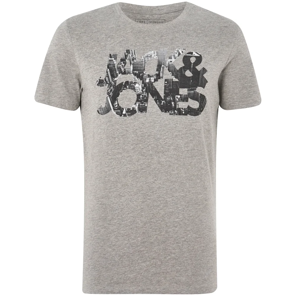 Jack & Jones Core Men's Scallop T-Shirt - Light Grey Marl - S - Grijs Afbeelding 1
