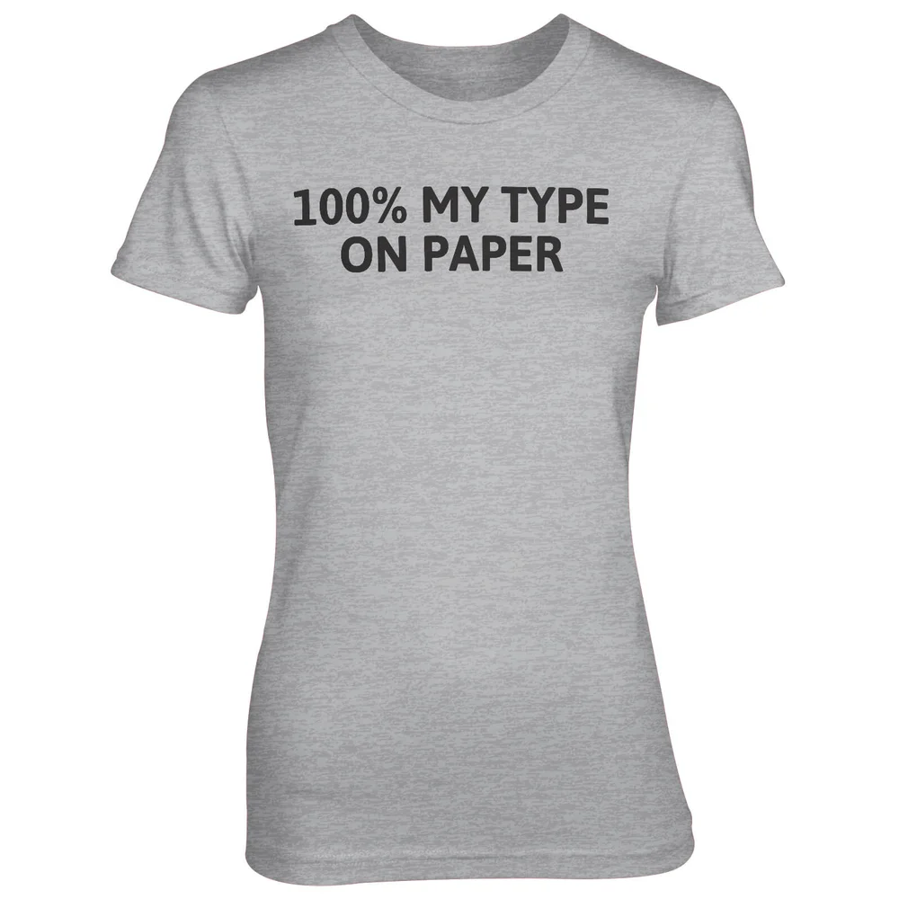 100% My Type On Paper Grey T-Shirt - S - Grijs Afbeelding 1