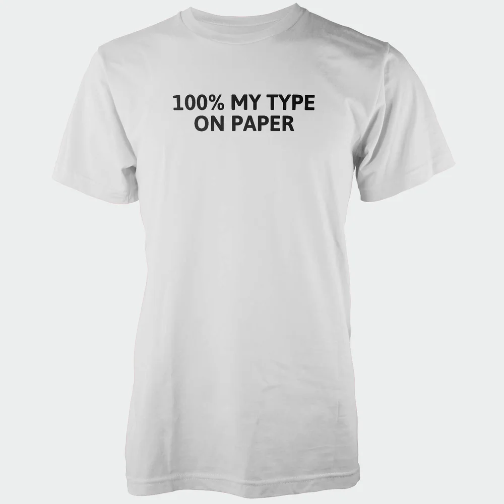 100% My Type On Paper Men's White T-Shirt - S - Wit Afbeelding 1