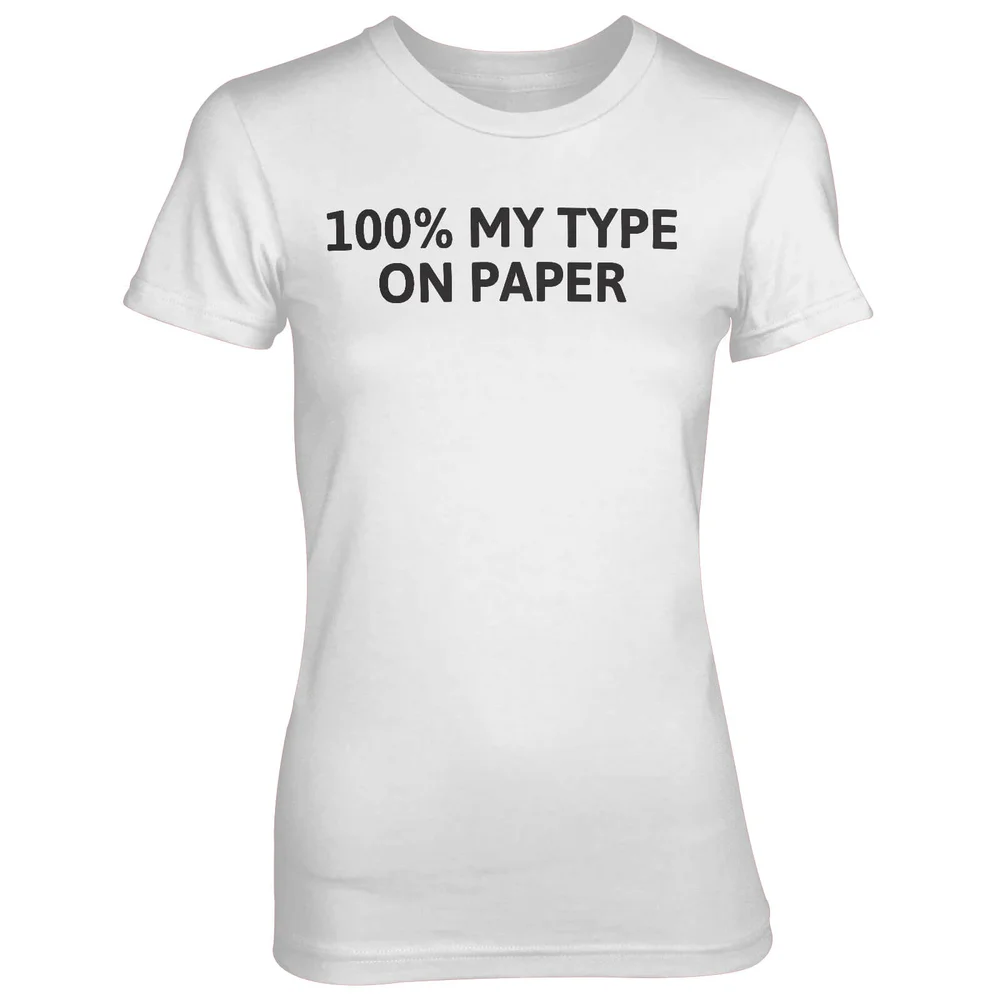 100% My Type On Paper White T-Shirt - S - Wit Afbeelding 1