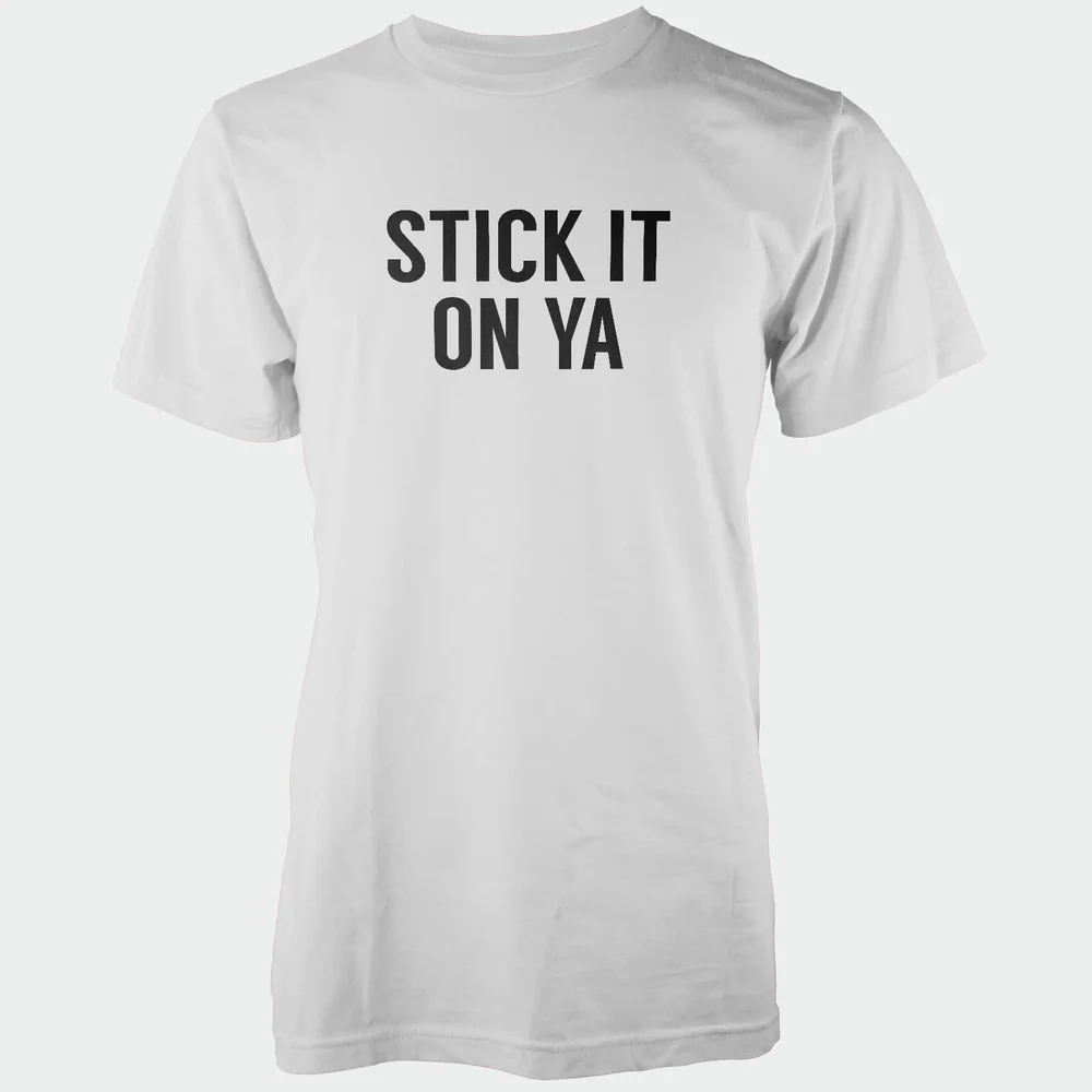 Stick It On Ya Men's White T-Shirt - S - Wit Afbeelding 1