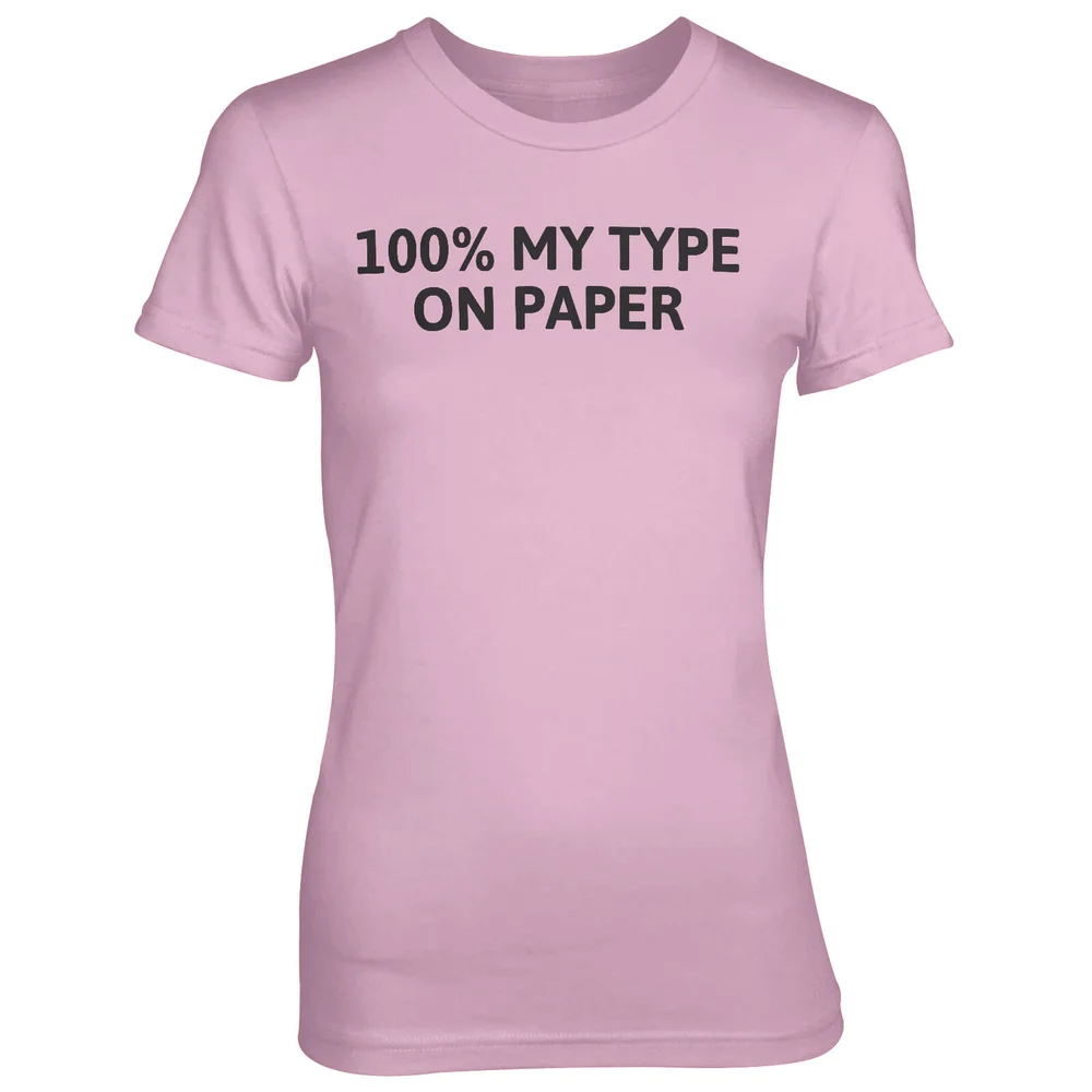 100% My Type On Paper Pink T-Shirt - S - Roze Afbeelding 1