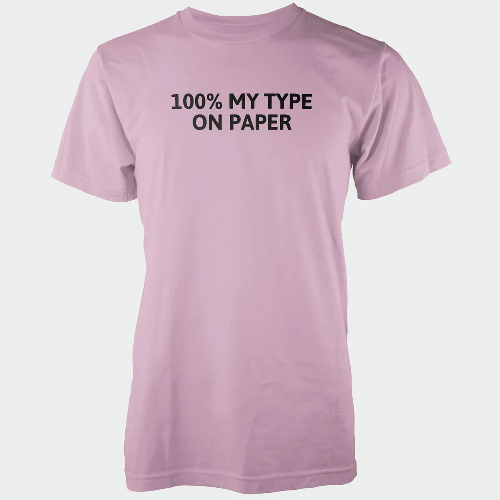 100% My Type On Paper Men's Pink T-Shirt - S - Roze Afbeelding 1