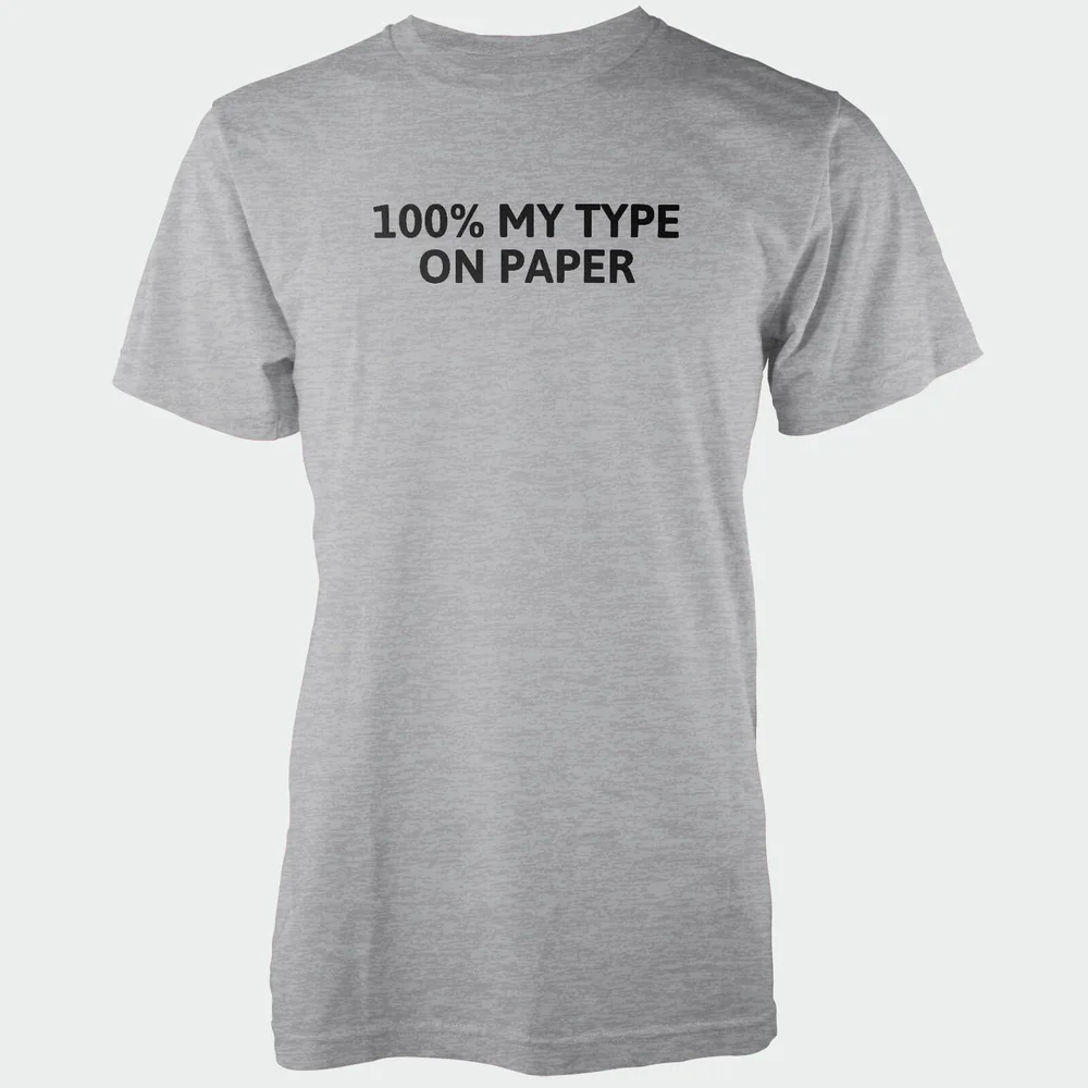 100% My Type On Paper Men's Grey T-Shirt - S - Grijs Afbeelding 1