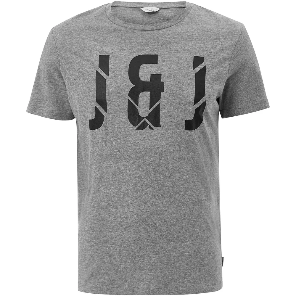 Jack & Jones Core Men's Pixel T-Shirt - Light Grey Marl - S - Grijs Afbeelding 1