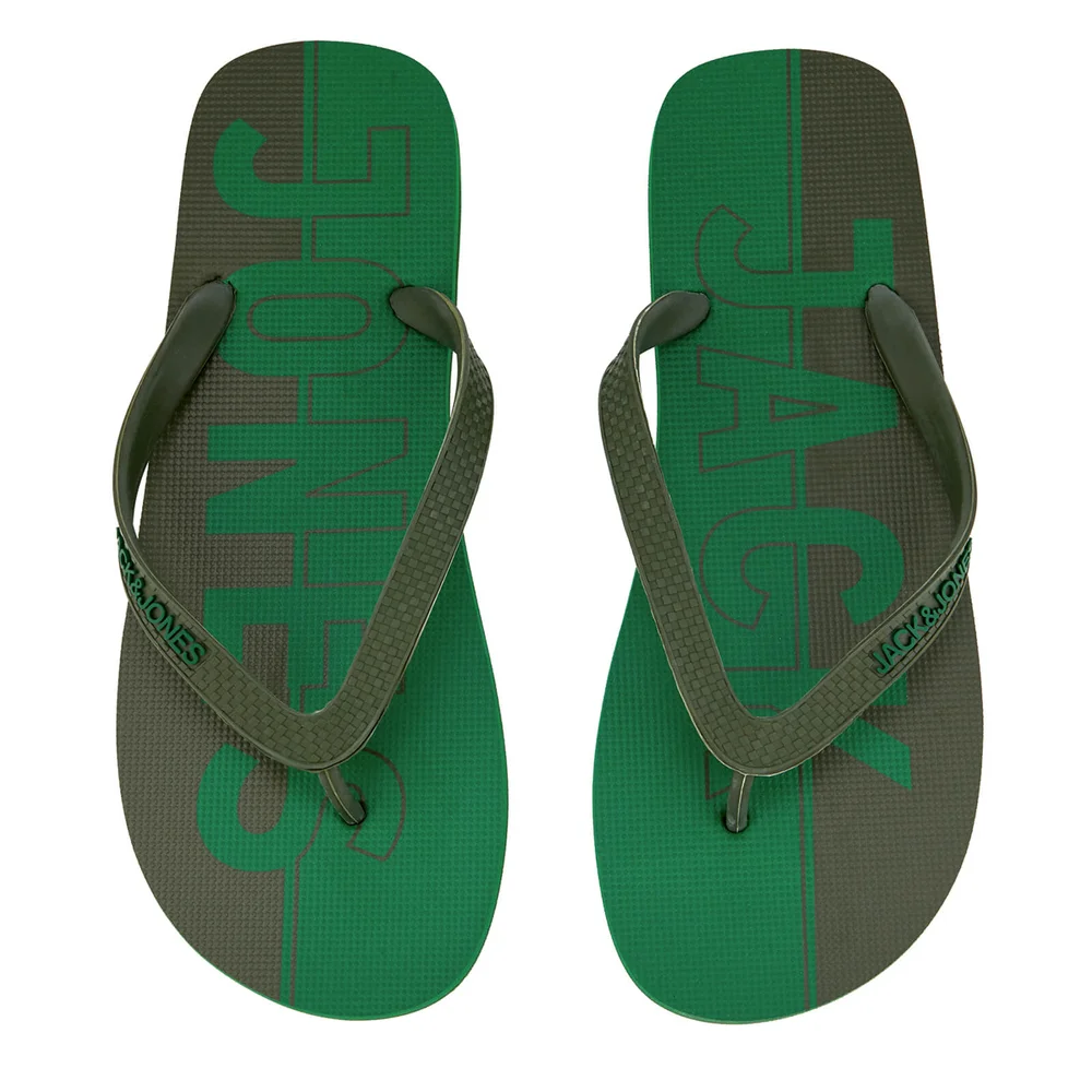 Jack & Jones Men's Logo Flip Flops - Amazon/Rifle Green - UK 6-7/EU 40-41 - Groen Afbeelding 1
