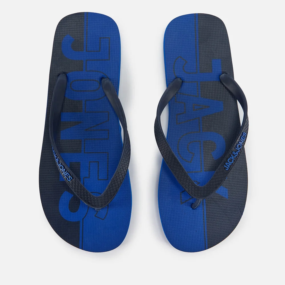 Jack & Jones Men's Logo Flip Flops - Turkish Sea/Navy Blazer - UK 6-7/EU 40-41 - Blauw Afbeelding 1