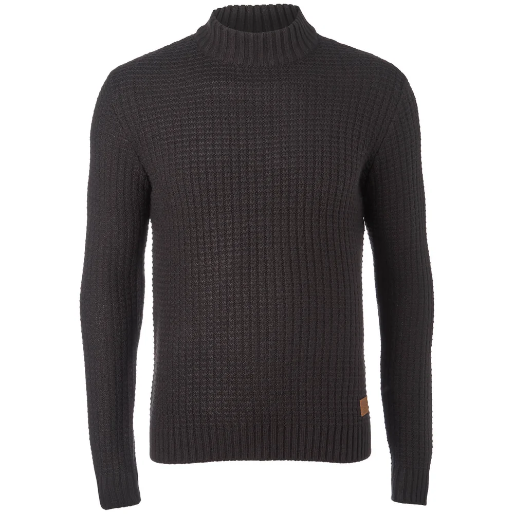 Threadbare Men's Griffin Turtleneck Jumper - Jet Black - S - Zwart Afbeelding 1