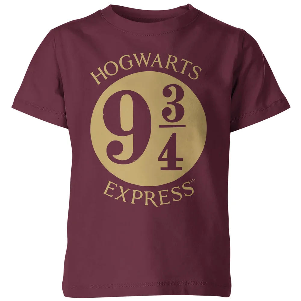 Harry Potter Platform 9 3/4 Kinder T-shirt - Wijnrood - 98/104 (3-4 jaar) Afbeelding 1