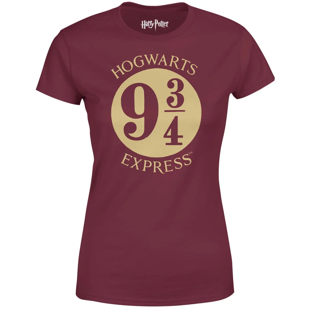 Harry Potter Platform 9 3/4 Dames T-shirt - Wijnrood - M Afbeelding 1