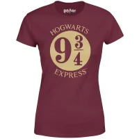 Harry Potter Platform 9 3/4 Dames T-shirt - Wijnrood - undefined undefined