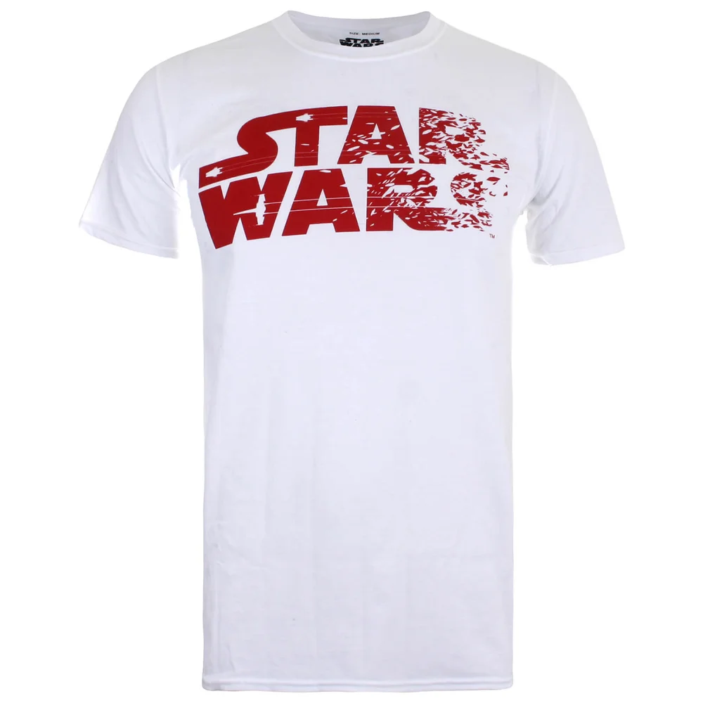 Star Wars Men's The Last Jedi Rebel Text Logo T-Shirt - White - S - Wit Afbeelding 1