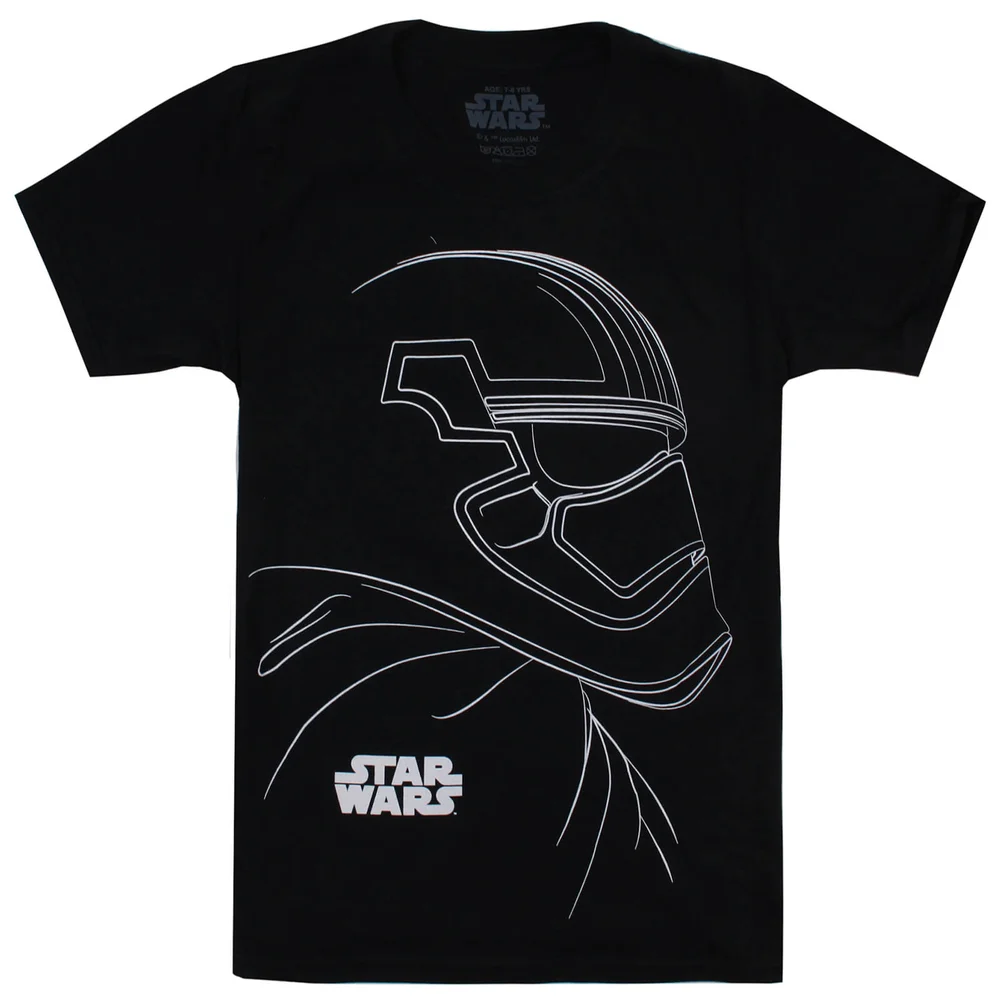 Star Wars The Last Jedi Trooper Contour Kinder T-shirt - Zwart - 122/128 (7-8 jaar) - Zwart Afbeelding 1