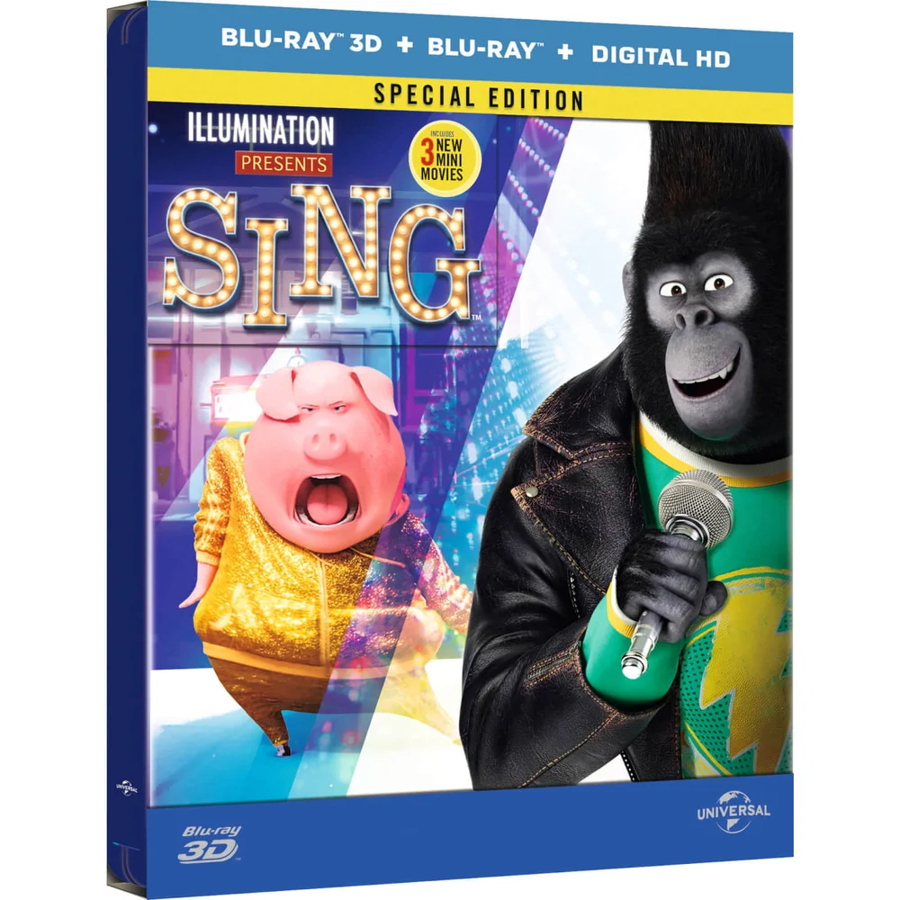 Sing 3D (Includes 2D Version) Limited Edition Steelbook Afbeelding 1