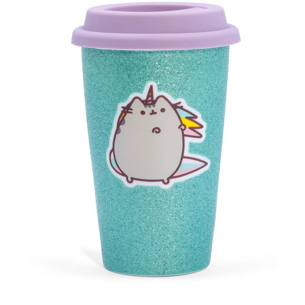 Pusheen Unicorn Ceramic Travel Mug - Glitter Aqua 275ml Afbeelding 1