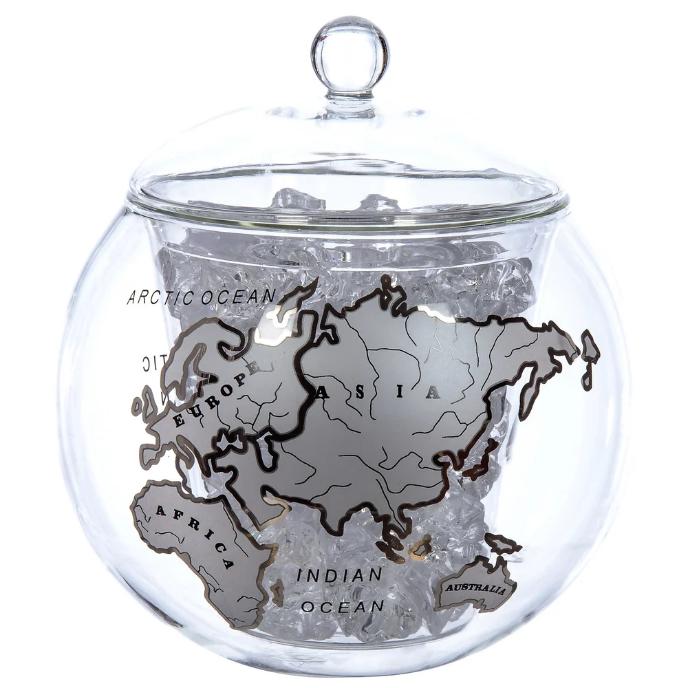 Globe Ice Bucket with Silver Map Afbeelding 1