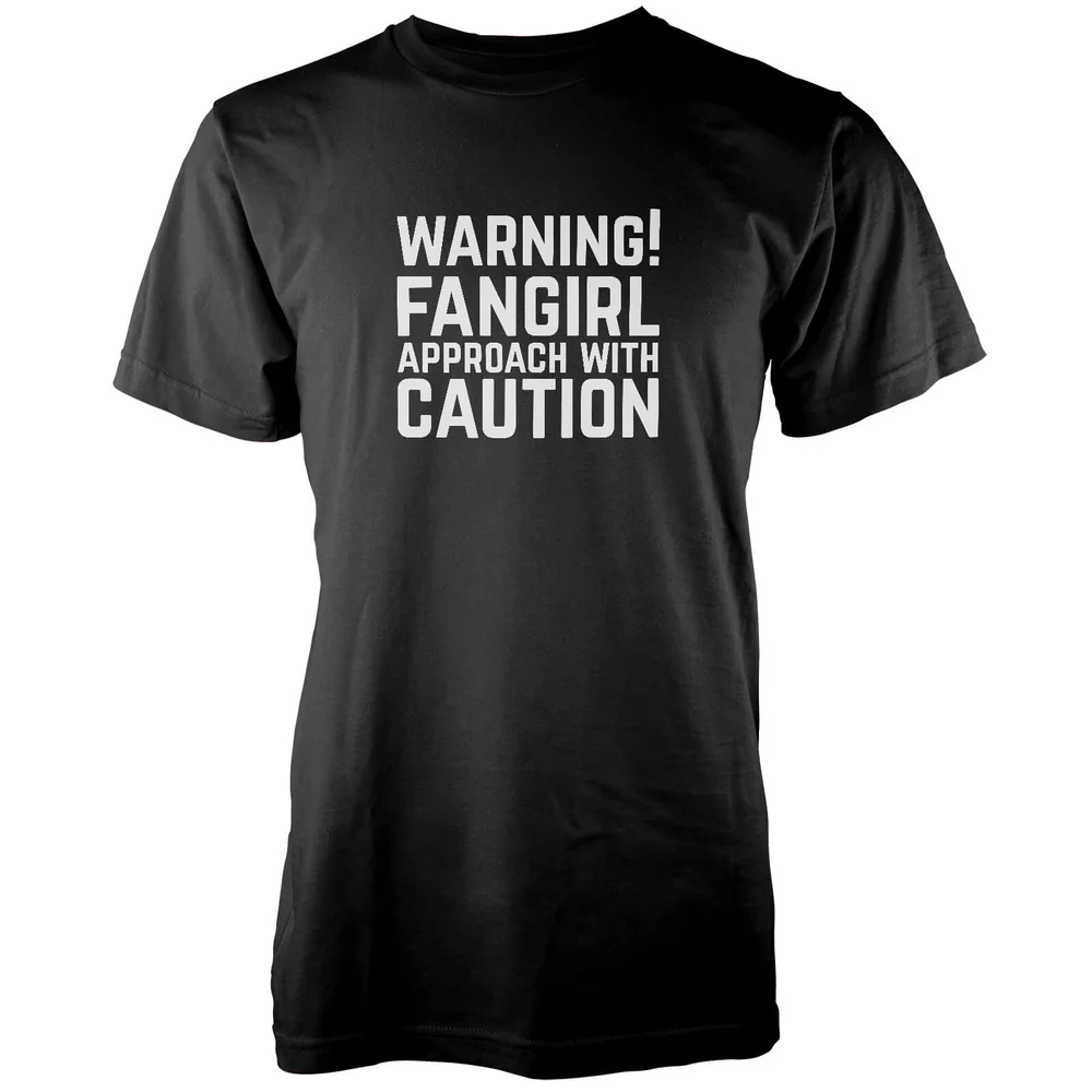 Warning! Fangirl Approach With Caution Black T-Shirt - S Afbeelding 1
