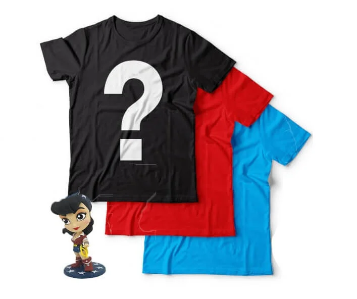 3-pack Mystery Geek T-shirts + Gratis Wonder Woman Figuur - M Afbeelding 1