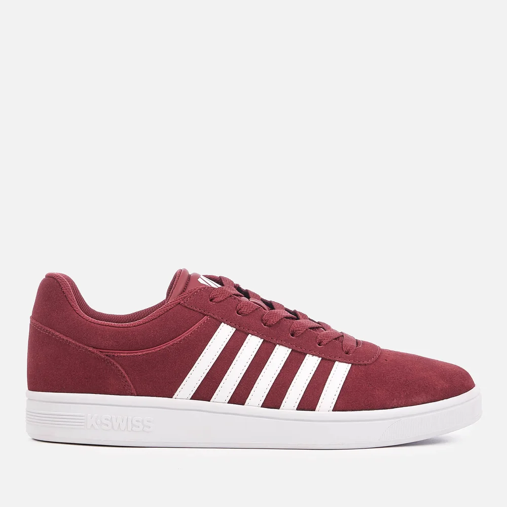 K-Swiss Men's Court Cheswick SDE Trainers - Oxblood/White - UK 7/EU 41 - Burgundy Afbeelding 1