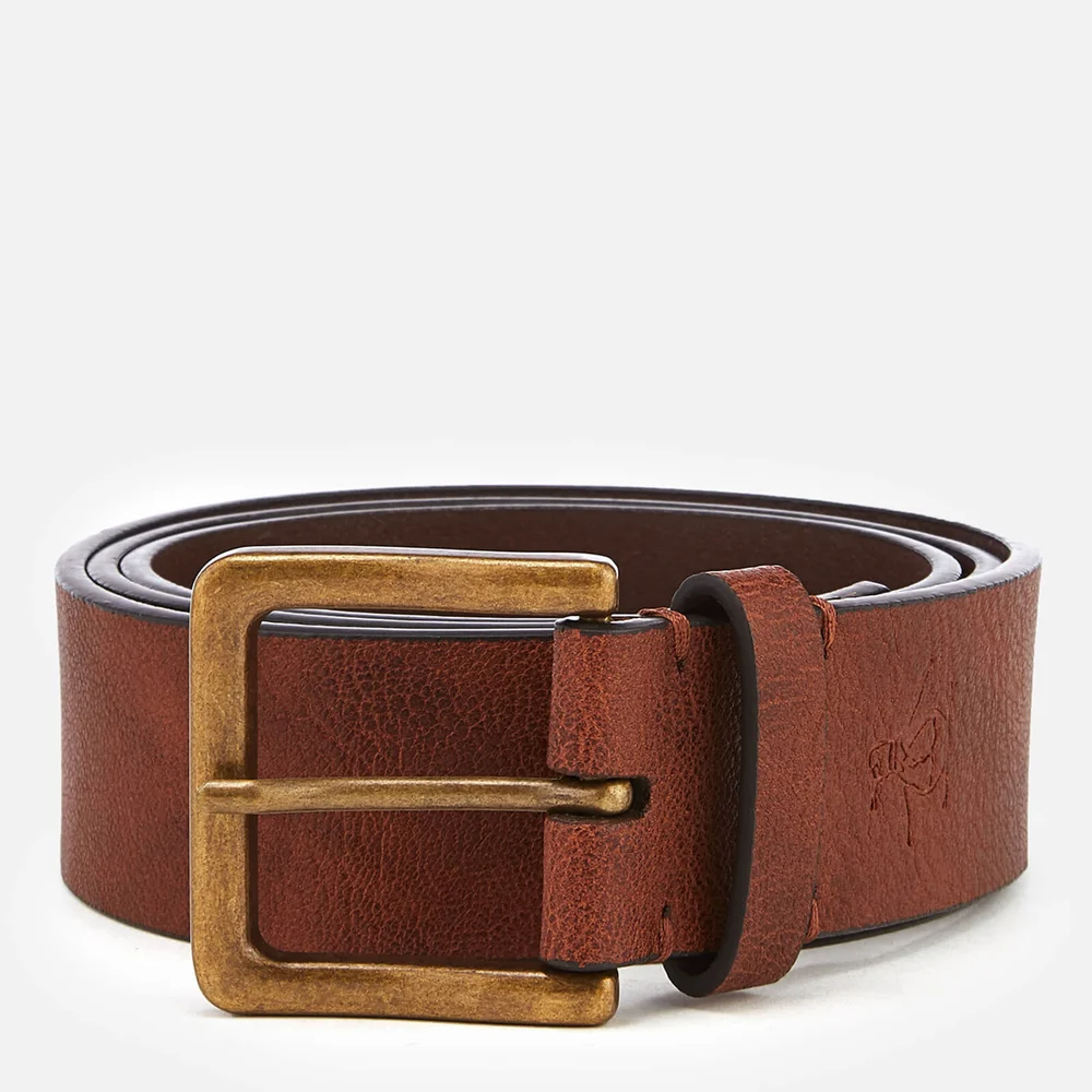 Original Penguin Men's Leather Jeans Belt - Brown - S-M - Brown Afbeelding 1