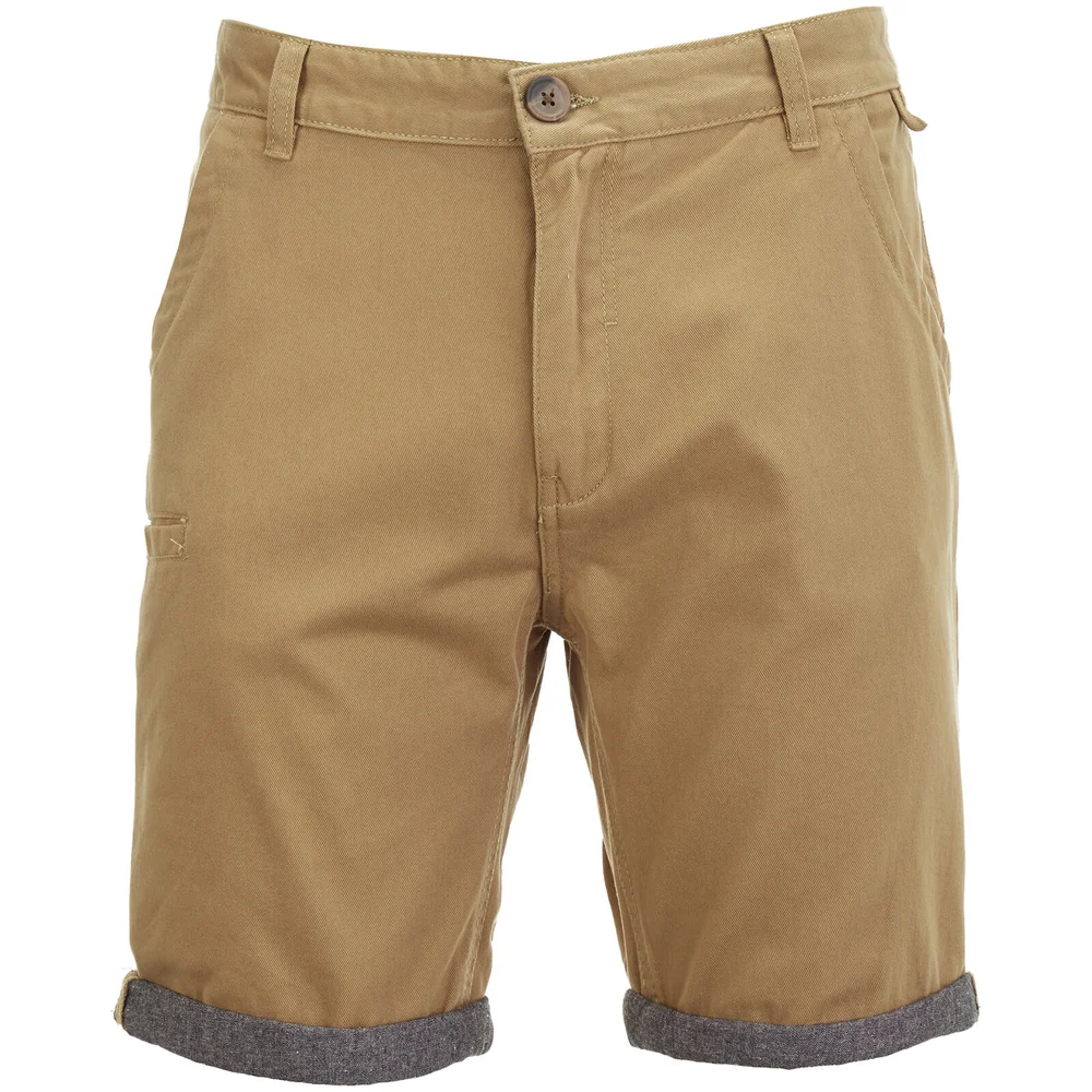 Brave Soul Men's Hansen Cham Chino Shorts - Stone - S Afbeelding 1