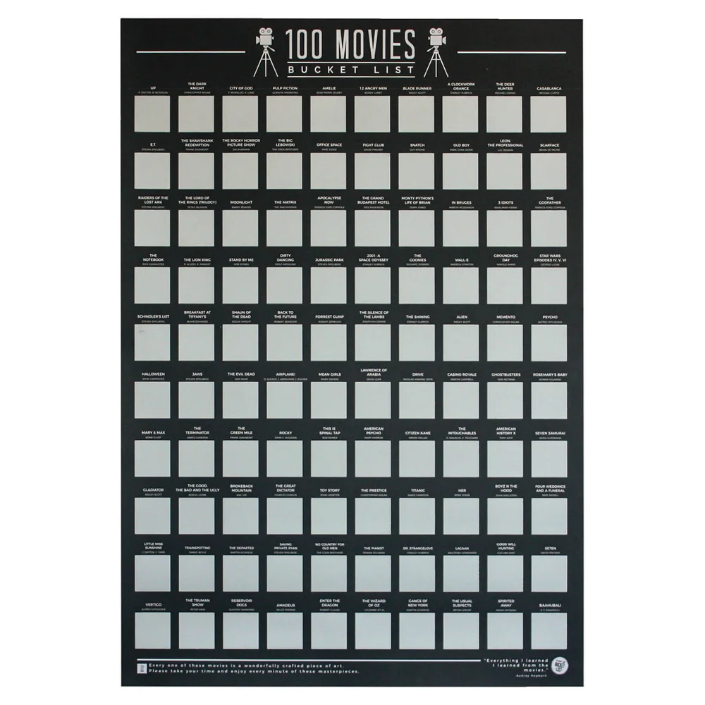 100 Films Bucket List Poster Afbeelding 1