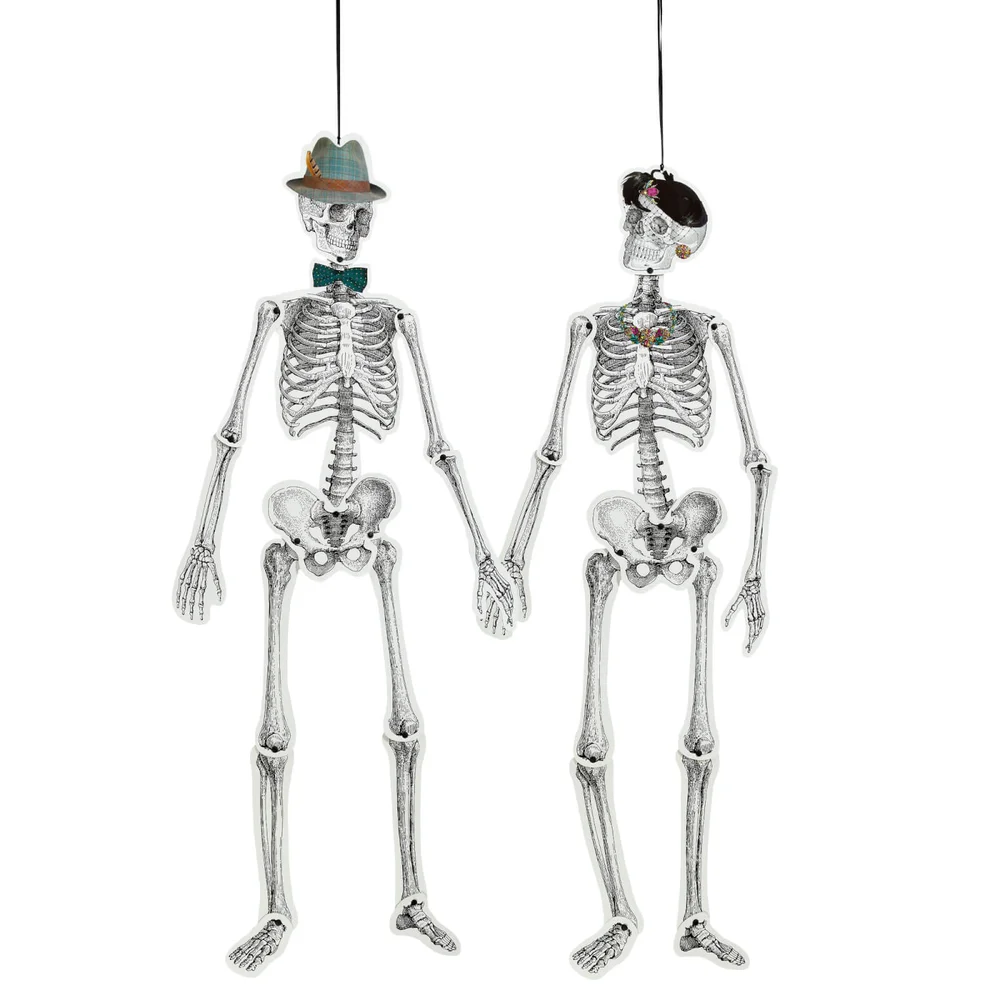Skeleton Crew Mr. and Mrs. Bones Life Size Paper Skeletons Afbeelding 1