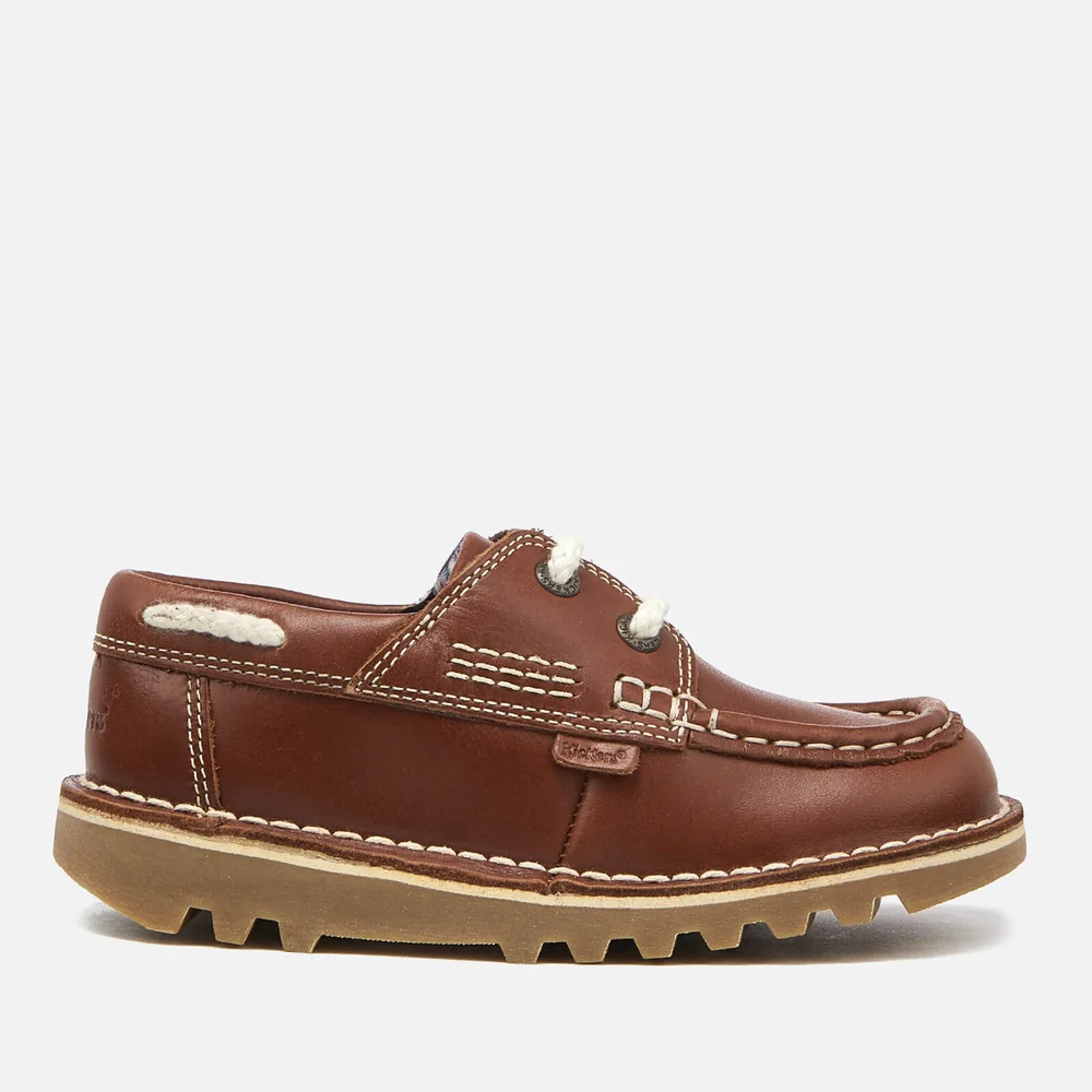 Kickers Kids' Kick Boatee Shoes - Dark Tan - UK 7 Infant/EU 24 Afbeelding 1