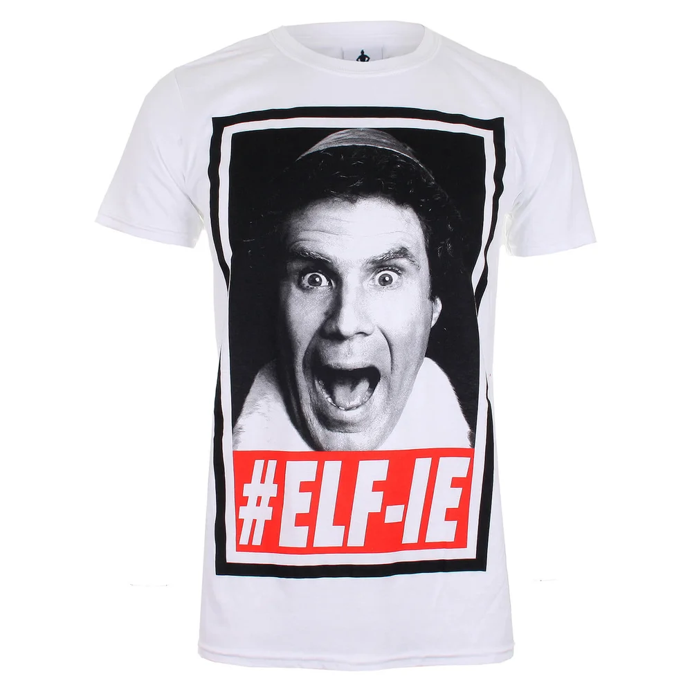 Elf Men's Christmas #ELF-IE T-Shirt - White - S Afbeelding 1