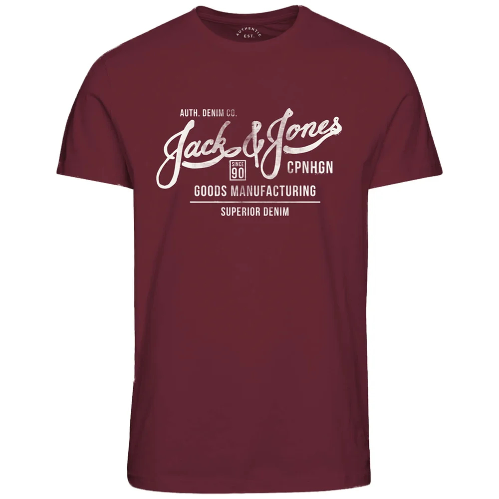 Jack & Jones Originals Men's Slack T-Shirt - Cordovan - S - Burgundy Afbeelding 1