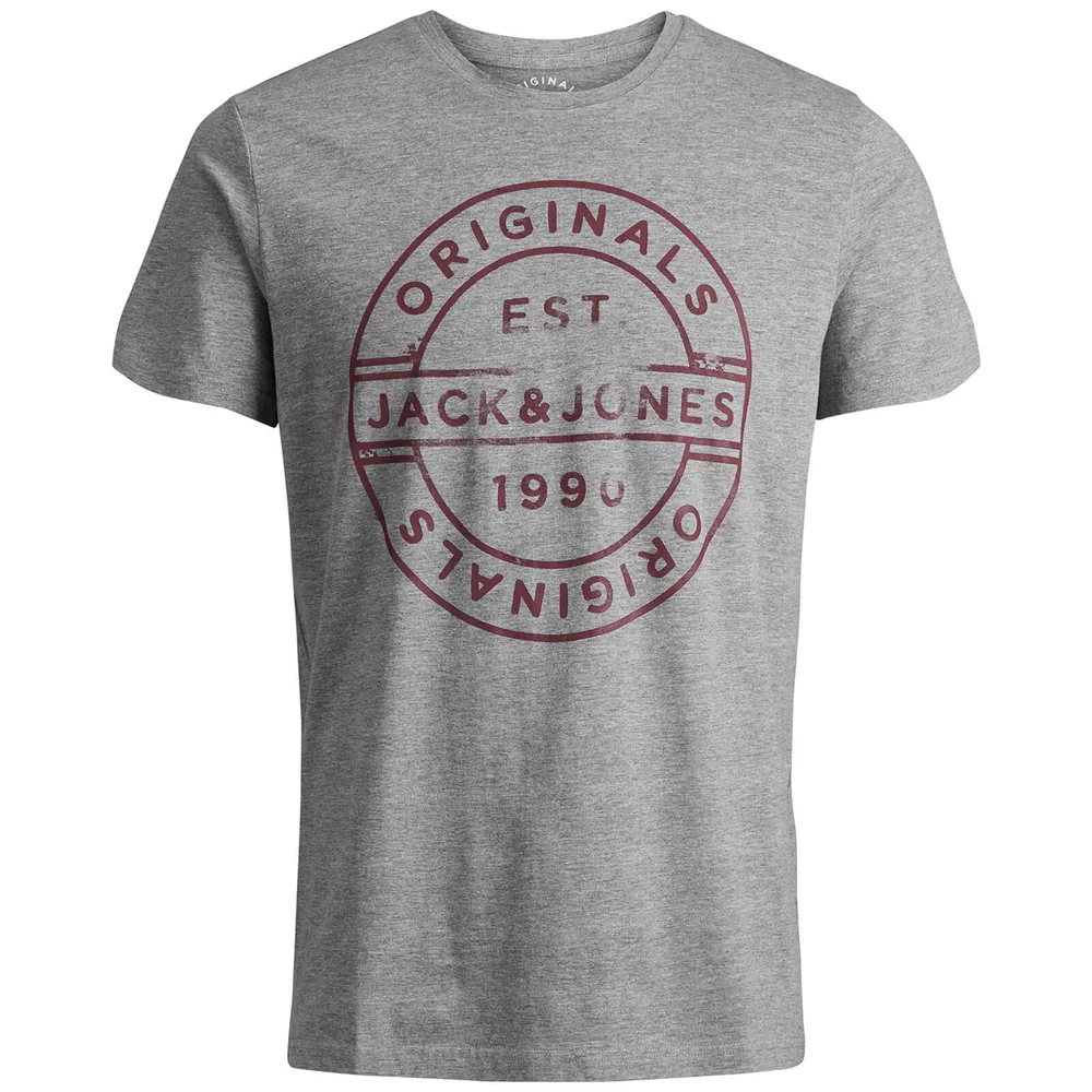 Jack & Jones Originals Men's Slack T-Shirt - Light Grey Marl - S - Grijs Afbeelding 1