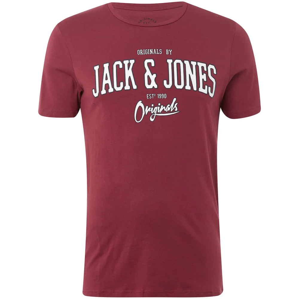 Jack & Jones Originals Men's Harry T-Shirt - Cordovan - S - Burgundy Afbeelding 1