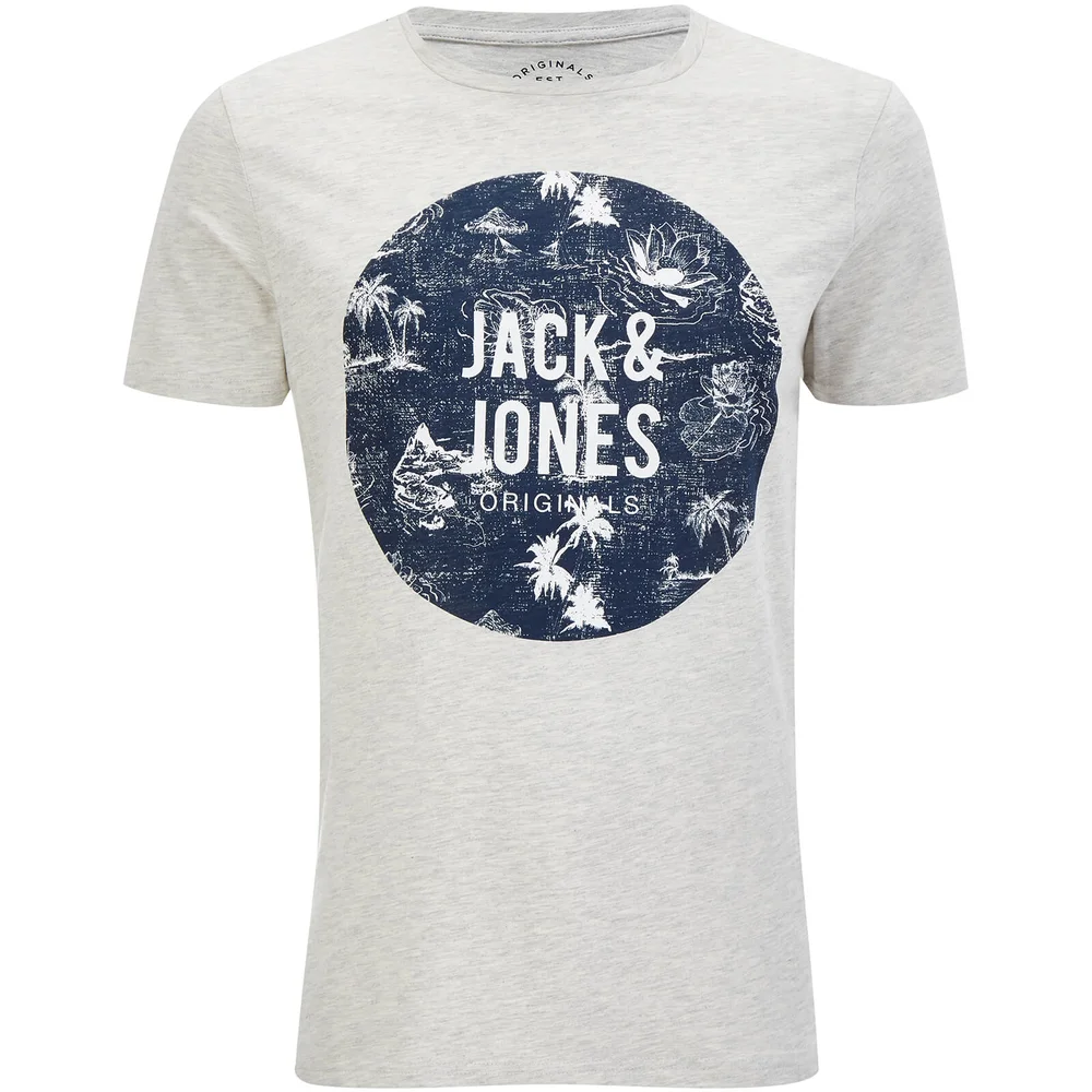 Jack & Jones Men's Originals Newport T-Shirt - Light Grey Marl - S Afbeelding 1