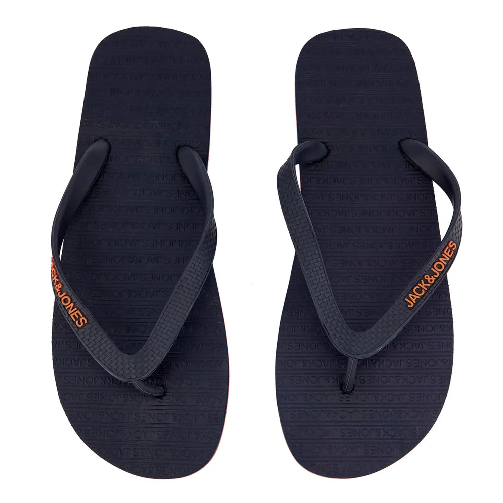 Jack & Jones Men's Plain Flip Flops - Navy Blazer/Orange Ochre - UK 6-7/EU 40-41 - Navy blauw Afbeelding 1
