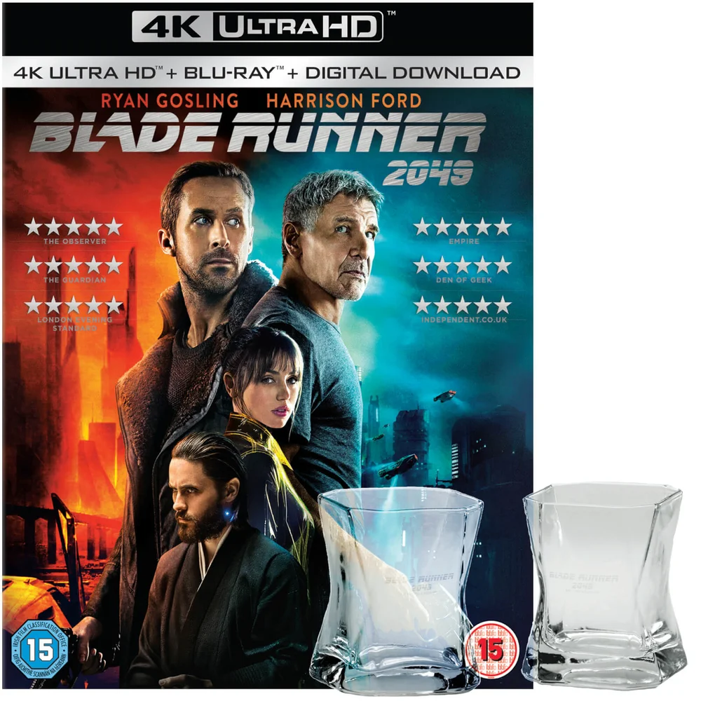 Blade Runner 2049 - Limited Edition 4K Ultra HD and Blu-ray with 2 Whiskey Glasses Set Afbeelding 1
