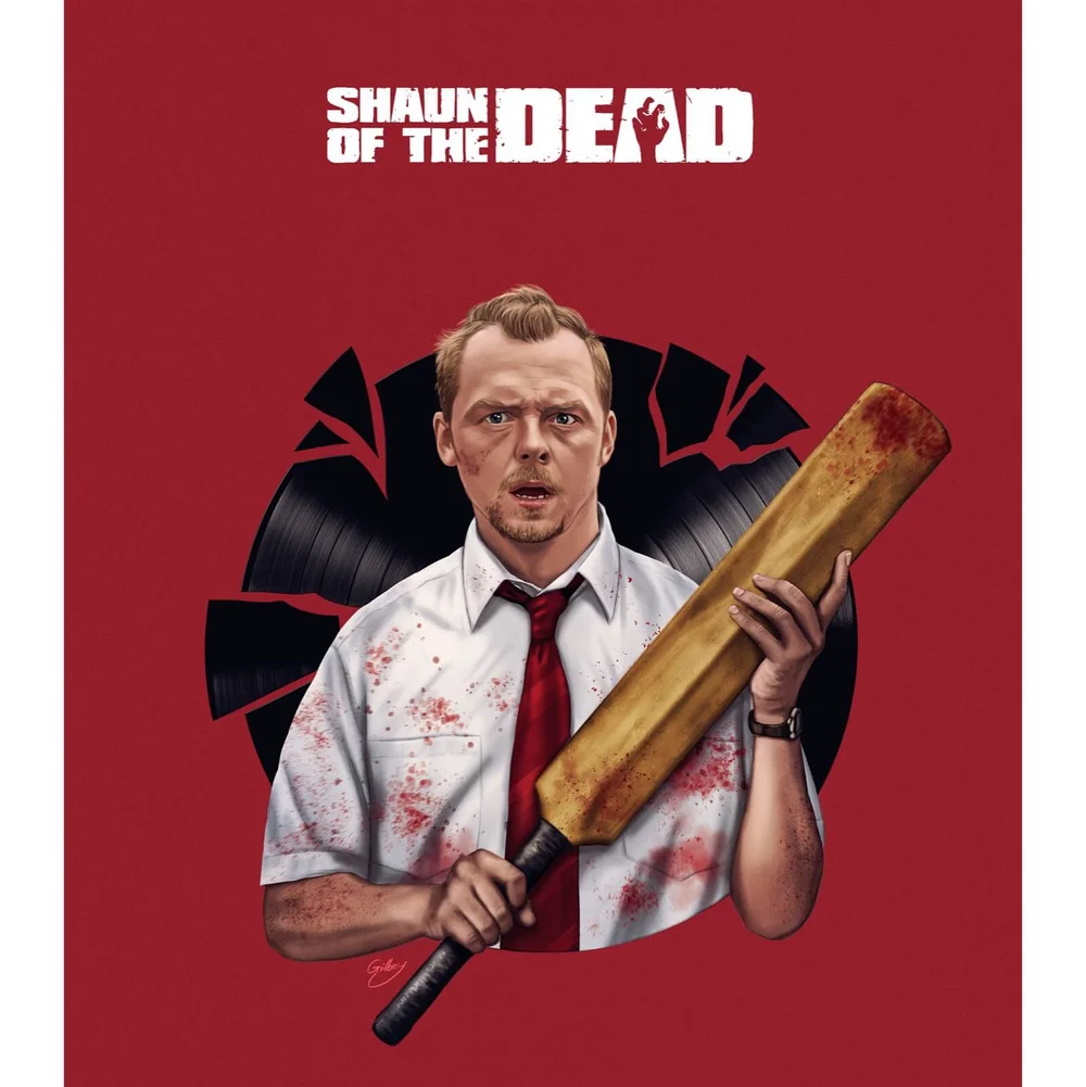 Shaun of the Dead Record Breaking Limited Edition Kunst print Afbeelding 1