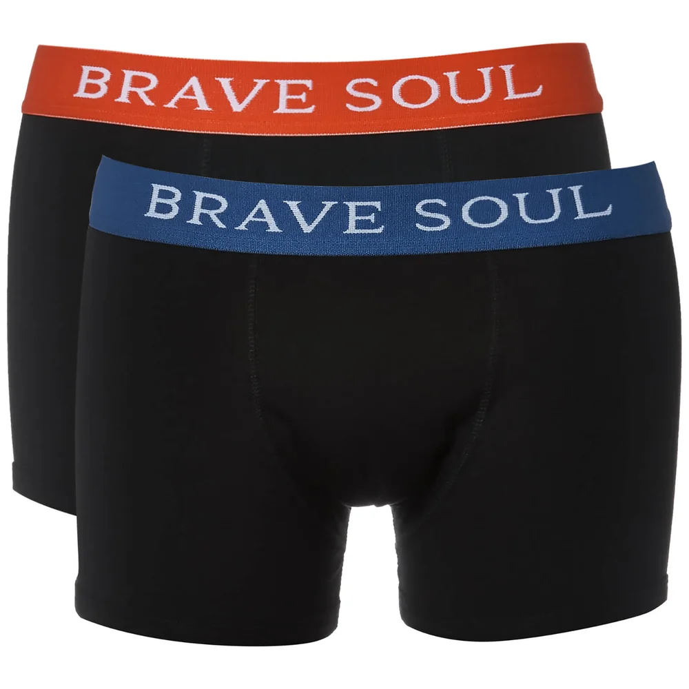 Brave Soul Men's Bruno 2-Pack Boxers - Black/Red/Blue - S - Black/Red/Blue Afbeelding 1