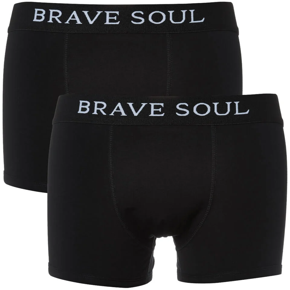 Brave Soul Men's Joshua 2-Pack Boxers - Black - S - Zwart Afbeelding 1