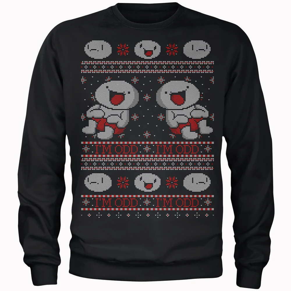Odd1sOut I'm Odd Festive Black Sweatshirt - S - Zwart Afbeelding 1