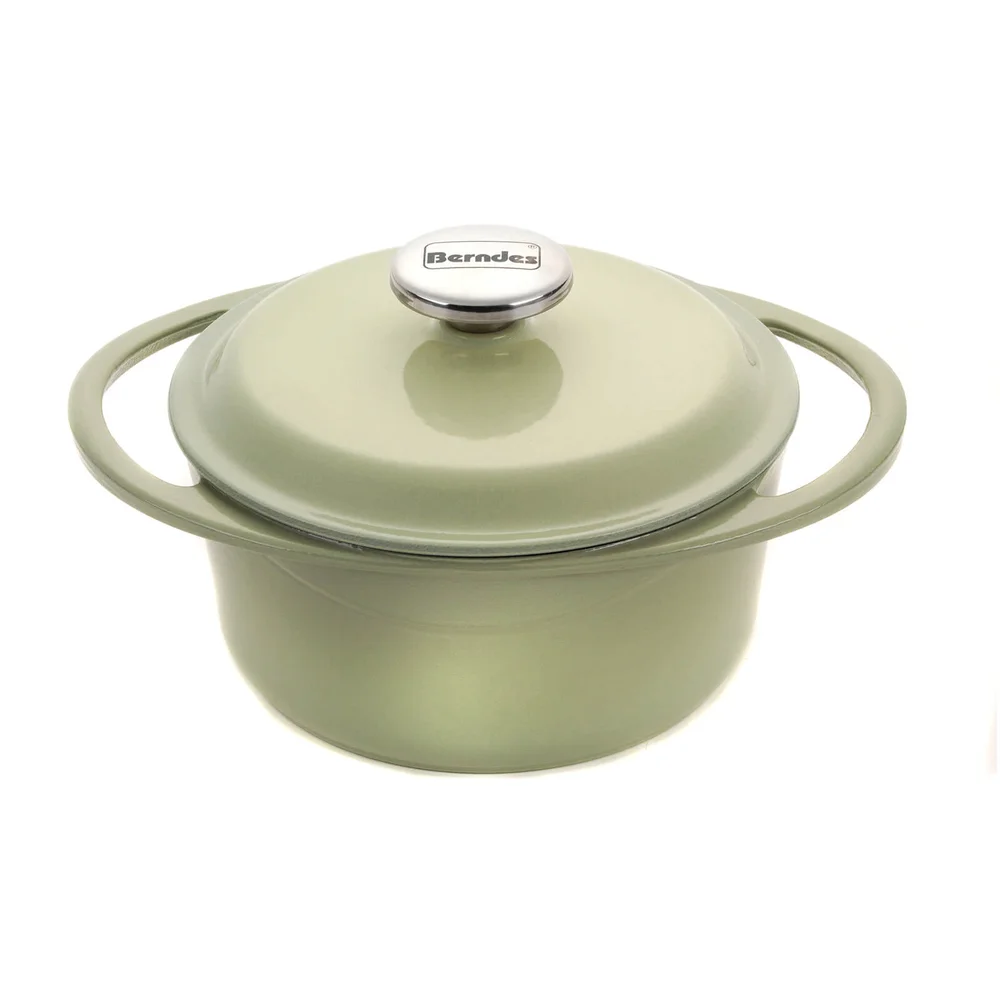 Berndes Cast Iron Round Casserole Dish - 20cm/2.4L - Green Afbeelding 1